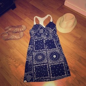 New Racerback navy and white dress with padded top